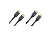 2x Cruxtec DP21-02-BK DP 2.1 16K DisplayPort Male Cable Cord Connector 2m Black