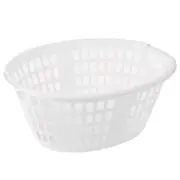 Washing Clothes Basket White Oval Laundry Carrier