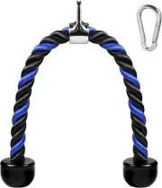 Deluxe Tricep Rope Pull Down Cable, 27 & 36 Inch Rope Length, Easy to Grip & Non