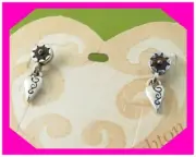 BRIGHTON TIDDLYWINKS Bead Heart Silver PETITE Earrings Nwtag