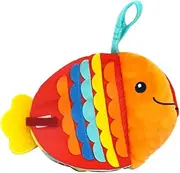 PEPLAYTAL 1Pc Animal Education Cloth Book Fish Shaped Cartoon Plaything for Learning for Sensory Development Safe Materials for Chewing and Bonding