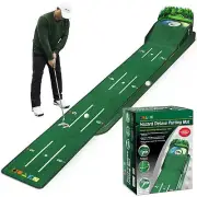 Golf Putting Green Putting Mat Indoor & Outdoor with Ball Return and 3 Holes ...