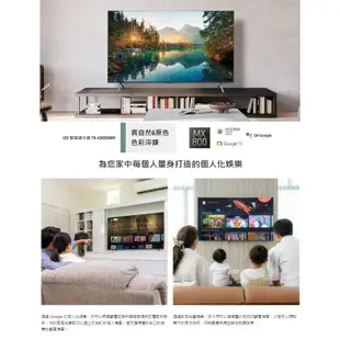 Panasonic國際牌- 43吋 LED液晶電視 TH-43MX800W 含基本安裝+舊機回收 送原廠禮 大型配送