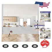 145-Inch Retractable Baby and Dog Gate - Space-Saving Light Gray Safety Solution