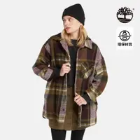 在飛比找PChome24h購物優惠-Timberland 女款暗紅色襯衫式羊毛大衣|A6HA1I