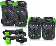 boruizhen Kids/Youth knee and Elbow Pads with Wrist Guards Protective Gear Set for Skating Skateboarding Cycling Biking Scooter and Multi Sports