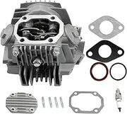ABCERRSI 52.4mm Cylinder Head Assembly Kit with Spark Plug Gaskets Compatible with 4 Stroke CRF Lifan 125cc Horizontal Chinese TaoTao Coolster 110cc Engine ATV Go Kart Dirt Bike Motorcycle