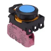 IDEC CW Series Blue 22.3mm Maintained Flush Push Button Switch 1NC IP65