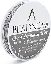BEADNOVA 0.024-Inch 7-Strand Nylon Coated Stainless Steel Bead Stringing Wire for Jewelry Making (22-Feet) Wire(0.6mm 6.5 Meter)