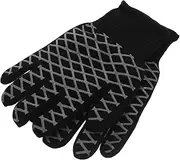 BIUDECO 2pcs Hairdressing Gloves BBQ Gloves Grill Gloves Baking Gloves Barbecue Gloves Heat Gloves for Cooking Grilling Gloves for Men High Temp Grilling Gloves Cooking Gloves Black Cotton