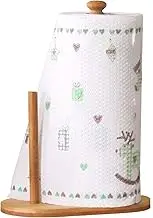 Blelsa Kitchen Paper Towel Holder Kitchen Towel Stand Rack Bamboo Vertical Paper Towel Holder for Kitchen Paper Roll Yellow