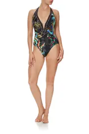 PLUNGE V HALTER ONE PIECE WISE WINGS