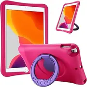 ProCase Kids Case for iPad 10.2 9th Gen 2021/ 10.2 8th Gen 2020 / 7th Gen 2019 /iPad Air 10.5 3rd Gen/iPad Pro 10.5, Durable Shockproof Light Weight Protective Cover with Rotatable Kickstand and Grip -Magenta