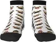 [EdWal] Black Yellow Pug print Men's Moisture Control Crew Socks Socks For Men and Women Gifts For Golf, Hunting, Camping