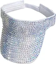 [Stxdynjy] Brilliant Rhinestone Visor Sun Adjustable Hat High Outdoor Outdoor Outdoor Hat Wet Hat Hat for Running Men Beach, White colorful