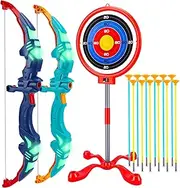 2 Pack Bow and Arrow for Kids, Light Up Archery Toy Set with 12 Suction Cup Arrows & Standing Target, Fun Outdoor Toys for Kids Girls Boys Ages 4 5 6 7 8 9 10 11 12 Years Old