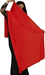 [SCARF 'N' SHAWLS] 4 Pcs Headwraps for women's stretch jersey turbans scarf hijab fashion headwear (Red, White, Black & Turquoise)