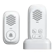 Wireless Doorbell, Wireless Intercom System for Home, 984ft Vioce Intercom Distance, 4 Volume Levels, Doorbells for House (White)