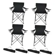 Camping Chairs 4 Pack, Oversized Folding Chair with Cup Holders for Adults,