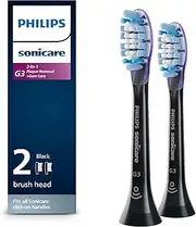 Philips Sonicare Genuine G3 Premium Gum Care Replacement Toothbrush Heads, 2 Brush Heads, Black, HX9052/95