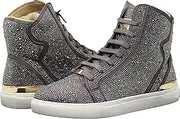 [Enzo Romeo] Men's Fashion High Top Crystal Shimmer Rhinestone Blink Flat Sneakers Shoes