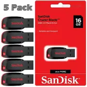 SanDisk Cruzer Blade 16GB USB 2.0 Flash Drive Thumb Memory Stick Lot Pack of 5