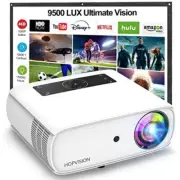 HOPVISION Native 1080P Projector Full HD, 9500Lux Movie Projector with 150000 Ho