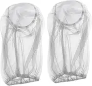 2pcs Fish Hat Mosquito Net Veil Beekeeping Head Cover Protective Mesh Cap for Men Women Outdoor Fishing Headwear Breathing Mesh Grey