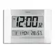 SEIKO 精工 / 大字幕 日期 溫溼度顯示 座鐘掛鐘 電子鐘-銀白色 #QHL088W/SK048