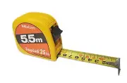 Mitutoyo 5.5m x 1" Metric Tape Measure (mm) w/ Snap Lock & Belt Clip - Yellow