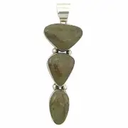 Mildred Parkhurst, Pendant, Chinese Turquoise, Silver, Navajo Handmade, 3 3/4"
