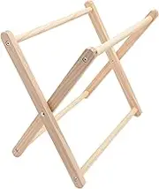 Macrame Magazine Rack, Handwoven Storage Basket with Beech Wood Frame, Includes Installation Kit, Foldable Book Holder for Living Room Bedroom 37×35cm