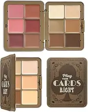Blush And Concealer Palette, Cream Contour Foundation, 12-Color Face Blusher & Contour Kit, Natural Cheek Tint, For Girls & Everyday Makeup, 27.6g