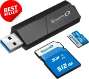 USB 3.0 SD Card Reader Adapter Hub for SD, MicroSD, PC, Mac, Laptop, Switch