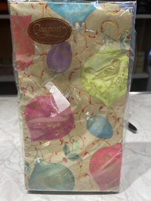 Caspari Guest Towels Gilded Ornaments By Pamela Gladding