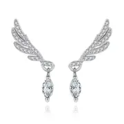 2PCS Silver plating Stud Earrings Retro Simple Wings Popular Earring Jewelry