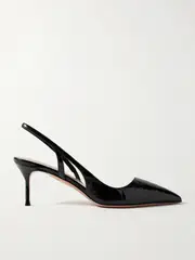 [Aquazzura] Aquazzura - + Alex Rivière 65 D'orsay Croc-effect Patent-leather Slingback Pumps - Black - IT41 IT 41 Black
