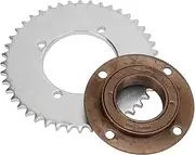 Baxnore 4 Hole Toothless Freewheel, Steel Wear Resistant 44T Rear Chain Sprocket Kit, Multifunction Chainwheel Toothless Freewheel Set for Motorcycles