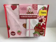 Strawberry Shortcake 4 Pack Twin Sheet Set. NEW