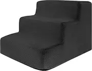 Dog Steps for Sofa Low Bed Couch, Portable Pet Step Dog Stairs Dog Ramp Cat Scratching, Washable 3 Step Dog Stairs Dog Stair Step, Practical Puppy Stairs, High Density Foam Portable Pet Step
