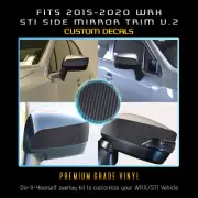 For 2015-2020 Subaru WRX STi Side Mirrors V2 Trim Wrap Decals Matte Carbon Fiber