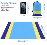 Sandproof and Waterproof Beach Blanket / Mat 79 x 83 Large Size 2-7 Adults!!