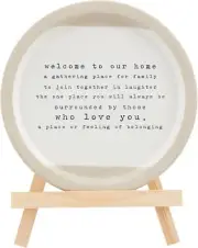 Mud Pie Welcome Plate With Easel; assembled 9" x 7"