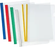 10Pcs Clear Report Covers with U-Type Sliding Bar, 40 Sheet Capacity, Resume Presentation File Clear Folders Organizer School Binder for A4 Size Paper, 5 Colors