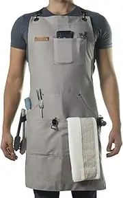 Asaya Chef Apron for Men and Women + Hand Towel and Bottle Opener - 10oz Canvas
