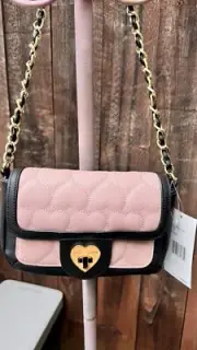 Betsey Johnson Turnlock Be Mine Pink Crossbody BB16025