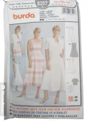 Burda Sewing Pattern 8353 Dress and Jacket sz 12 -24 UNCUT Sundress Sleeveless
