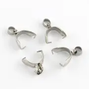 10 x Stainless Steel Ice Pick & Pinch Bails jewellery findings 12mm dewsupplies