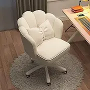SJZNOI Modern Vanity Office Chair with Lumbar Pillow, Home Office Butterfly Chairs with Bow Cushion Makeup Vanity Chair for Bedroom Computer Task Chairs