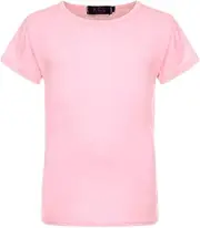 [Aelstores] Girls Plain T-Shirt Short Sleeve Boys Tops Cotton Kids Vest Summer 2-13 Years